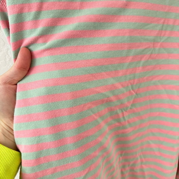 Pink Green Viral Cotton Striped Pullover Crewneck Sweater XL - Picture 3 of 8